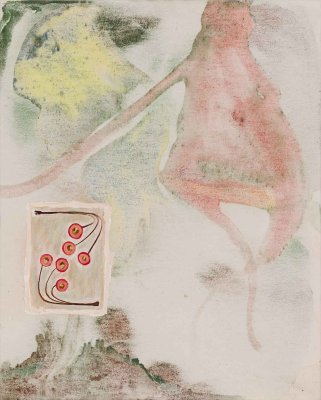 Angelina Gualdoni, Confections: Cherry Kernel, Oil and Acrylic on Canvas, 20" x 16", 2021