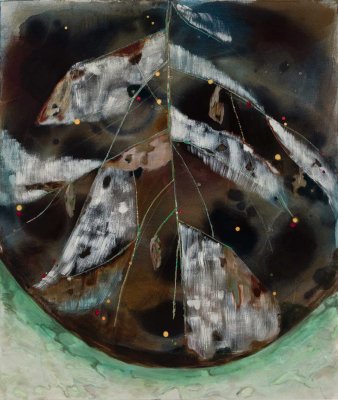 Angelina Gualdoni, Drawn Under the Edge, Acrylic and Oil on Canvas, 40 x 34 in, 2023