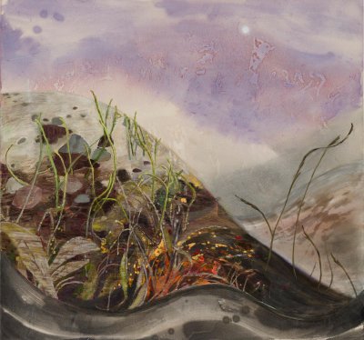 Angelina Gualdoni, Ecotone, Acrylic and Oil on Canvas, 47 x 50 in, 2024