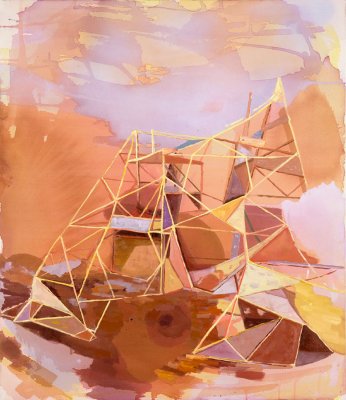 Angelina Gualdoni, Given Ground, We Build it Everyday, Oil and Acrylic on Canvas, 42" x 36", 2009