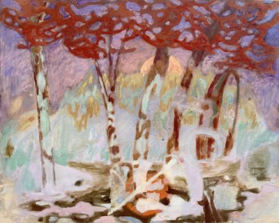 Angelina Gualdoni, Let Fall, Acrylic and Oil on Canvas, 24" x 30", 2025