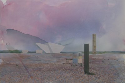 Angelina Gualdoni, Praca dos Tres Poderes, Morning, Oil and Acrylic on Canvas, 48" x 72", 2005