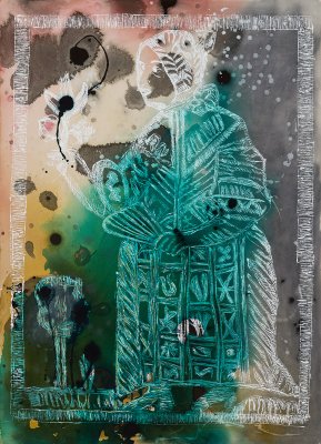 Angelina Gualdoni, The Herbalist, Oil and Acrylic on Canvas, 70" x 50", 2020