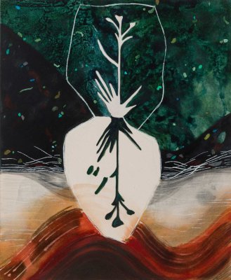 Angelina Gualdoni, Time Over Time, Acrylic and Oil on Canvas, 34" x 28", 2023