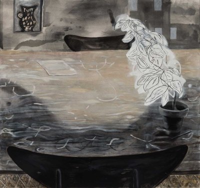 Angelina Gualdoni, Us, Later, Acrylic and Oil on Canvas, 47 x 50 in, 2023